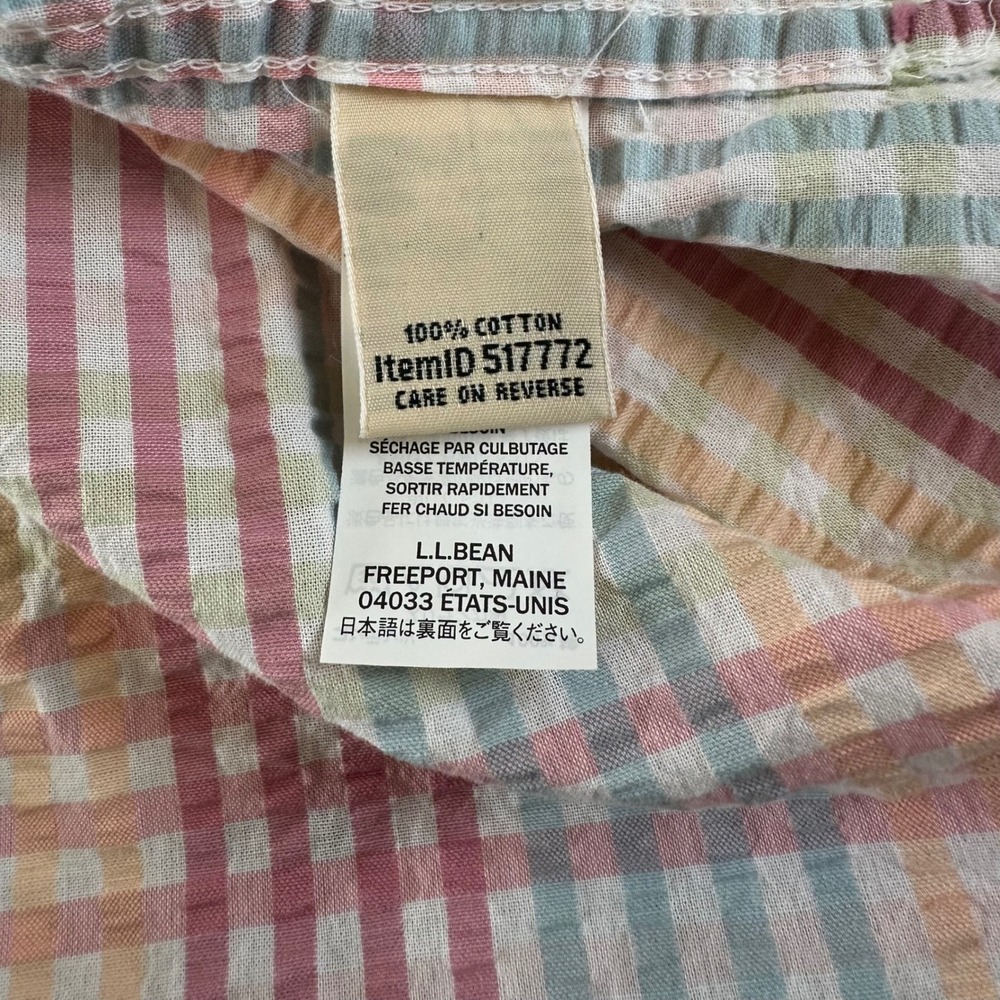 LL Bean Spring Plaid Women's Easter Button Up Blouse Cottagecore Gingham 2X - Picture 5 of 7